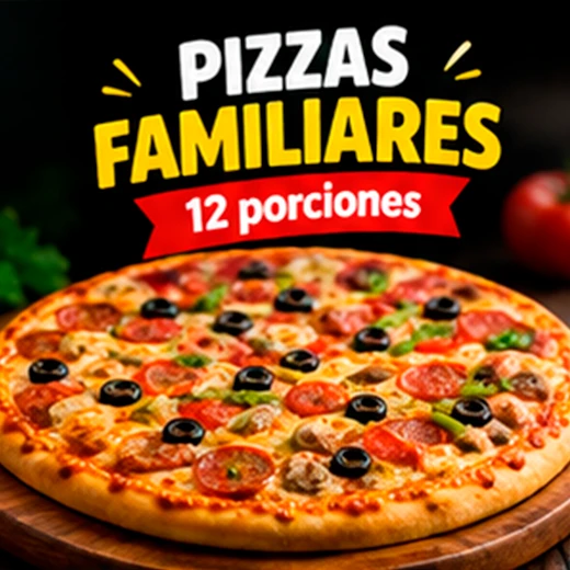 PIZZAS FAMILIARES 12 porciones